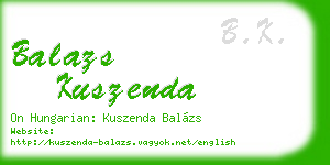 balazs kuszenda business card